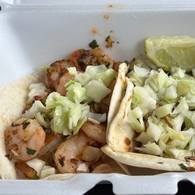 Shrimp/Camaron Tacos.