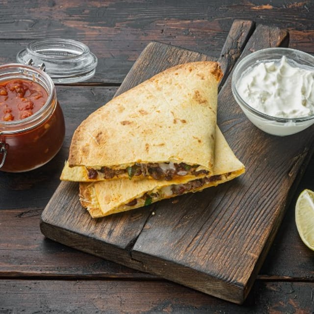 Beef or Chicken Quesadilla.