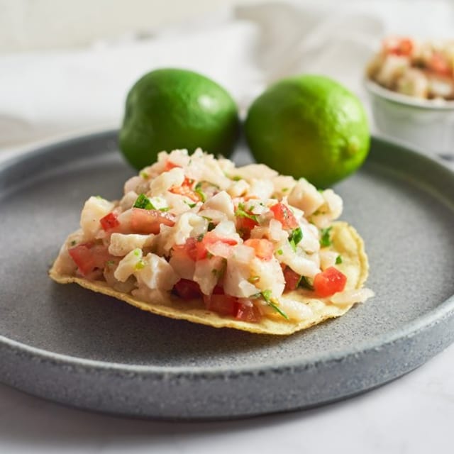 Ceviche Tostada.