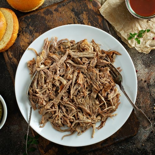 Carnitas (Shredded Pork) Plate.